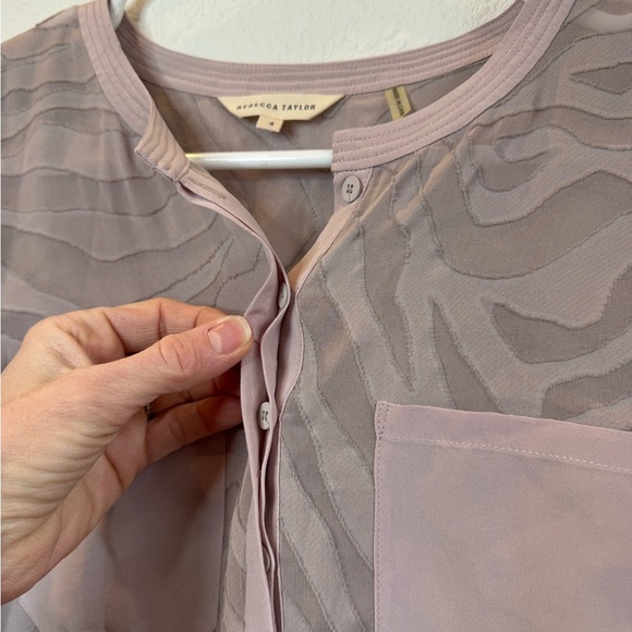 REBECCA TAYLOR ‘Liger’ Silk Long Sleeve Top - Picture 6 of 13